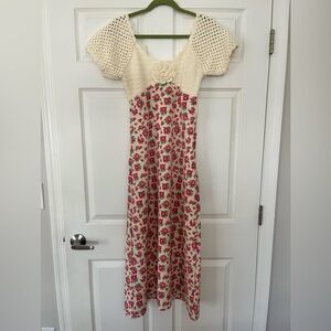 English Factory Cream and Pink Floral Dress